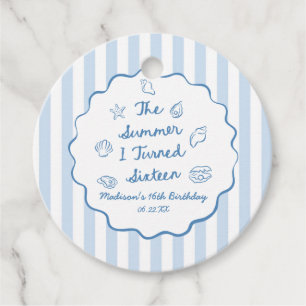 The Summer I Turned Sixteen 16th Birthday Party Favour Tags