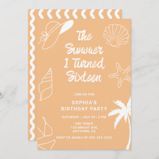 The Summer I Turned Sixteen 16th Birthday Party Invitation