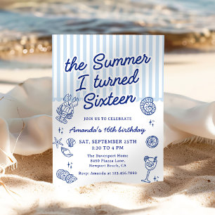 The Summer I Turned Sixteen 16th Birthday Party Invitation