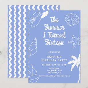 The Summer I Turned Sixteen 16th Birthday Party Invitation