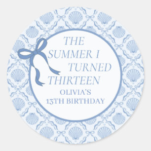 The Summer I Turned Thirteen 13th Birthday Classic Round Sticker