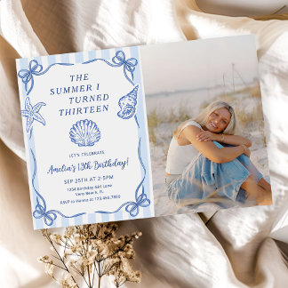 The Summer I Turned Thirteen 13th Birthday Photo Invitation