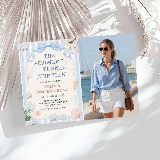 The Summer I Turned Thirteen Seashell Birthday Invitation (Creator Uploaded)