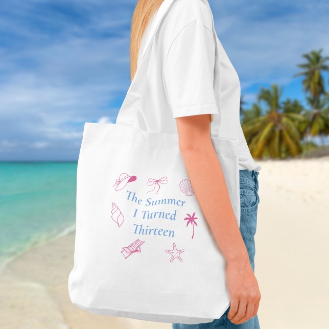 The Summer I Turned Thirteen Seashells Beach Tote Bag (Creator Uploaded)