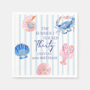 The Summer I Turned Thirty Coastal 30th Birthday Napkin