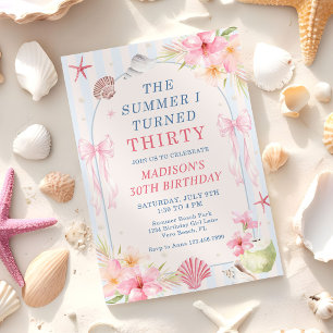 The Summer I Turned Thirty Seashell Birthday Invitation