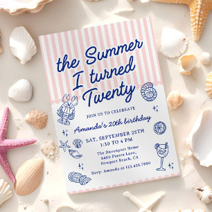 The Summer I Turned Twenty 20th Birthday Party Invitation