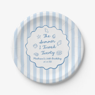 The Summer I Turned Twenty 20th Birthday Party Paper Plate