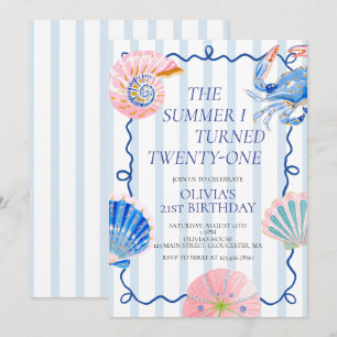 The Summer I Turned twenty-one coastal Birthday Invitation