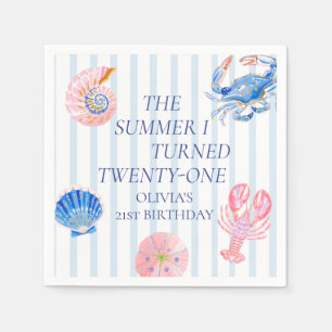 The Summer I Turned twenty-one Coastal Birthday Napkin