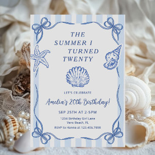 The Summer I Turned Twenty Seashell Birthday Invitation