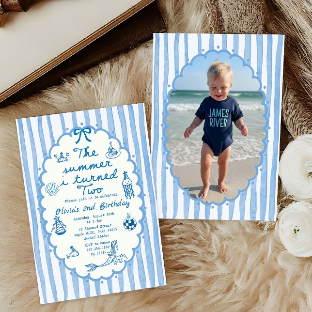 The Summer I Turned Two 2nd Birthday Invitation (Creator Uploaded)