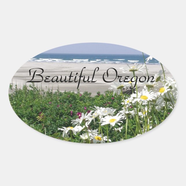 "The Summer Ocean Daisy" Oval Sticker (Front)