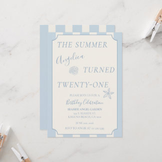The Summer She Turned 21 Coastal Birthday Party Invitation