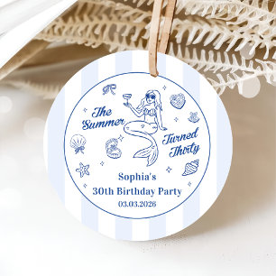 The Summer Turned Thirty 30th Birthday Pretty Favour Tags