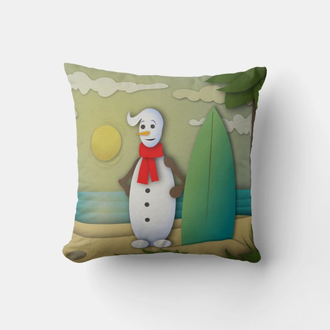 The Summertime Snowman Pillow (Front)