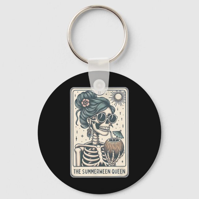 The Summerween Queen Tarot Card  Key Ring (Front)