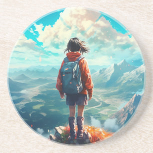 The Summit in Her Soul Anime Hiker Girl Coaster