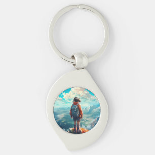 The Summit in Her Soul   Anime Hiker Girl Key Ring