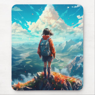 The Summit in Her Soul Anime Hiker Girl Mouse Pad
