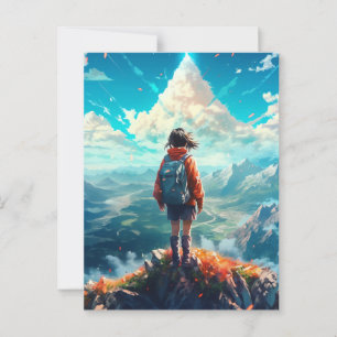 The Summit in Her Soul Anime Hiker Girl Postcard