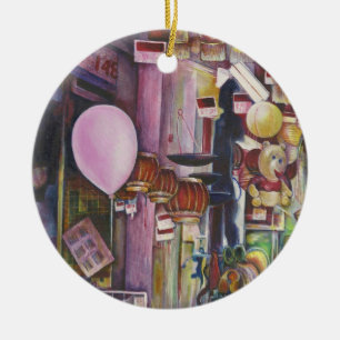 The Sun and Moon Pink Balloon, Singapore Ceramic Ornament