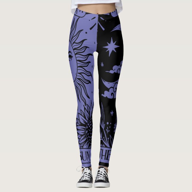 The Sun and Moon Tarot Card Legging (Front)