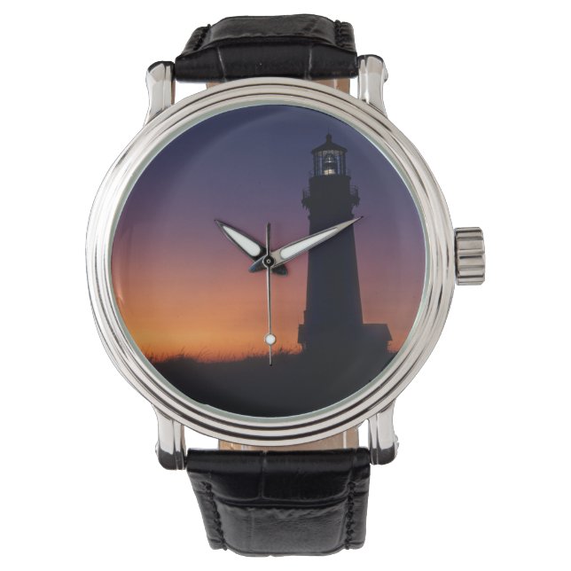 The sun ball drops down on the colourful horizon watch (Front)