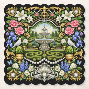 The Sun King Versailles Inspired Garden Paper Coaster