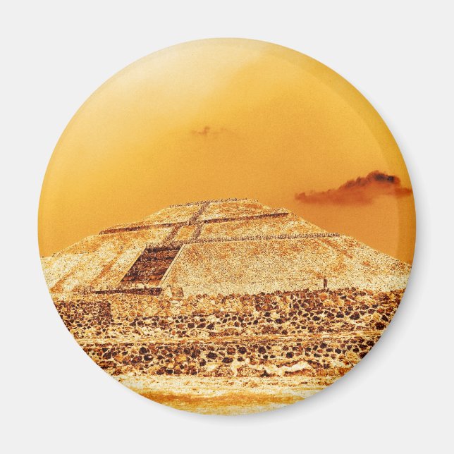 The Sun Pyramid Mexico Magnet (Front)