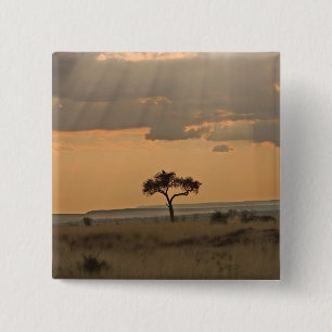 The sun rays lasering through the afternoon 15 cm square badge