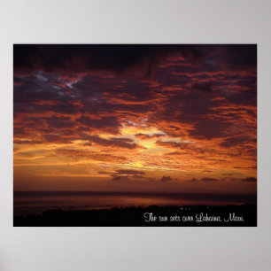 The Sun Sets Over Lahaina, Maui Poster