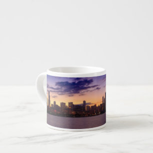 The sun sets over the Chicago skyline Espresso Cup