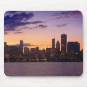 The sun sets over the Chicago skyline Mouse Pad