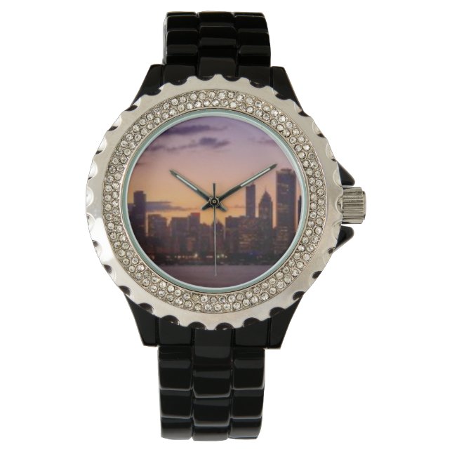 The sun sets over the Chicago skyline Watch (Front)