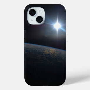 The Sun Setting Over Earth's Horizon. iPhone 15 Case