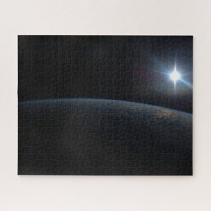 The Sun Setting Over Earth's Horizon. Jigsaw Puzzle