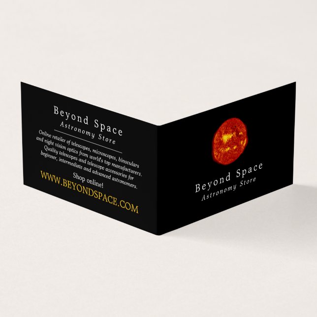 The Sun, Star, Astronomer, Astronomy Store Business Card (Outside)