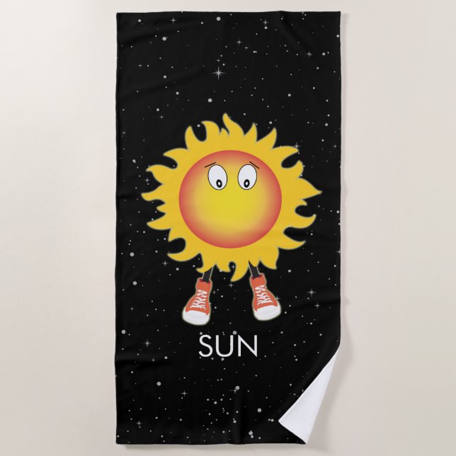 The Sun & Stars in Space Beach Towel (Front)