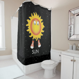 The Sun & Stars in Space Shower Curtain