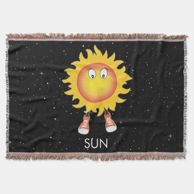 The Sun & Stars in Space Throw Blanket (Front)