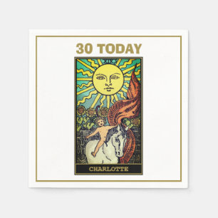 The Sun Tarot Card 30th Birthday White Party Napkin