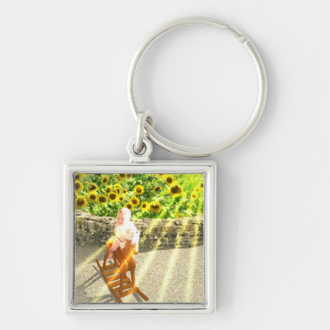The Sun Tarot Card Art Key Ring (Front)