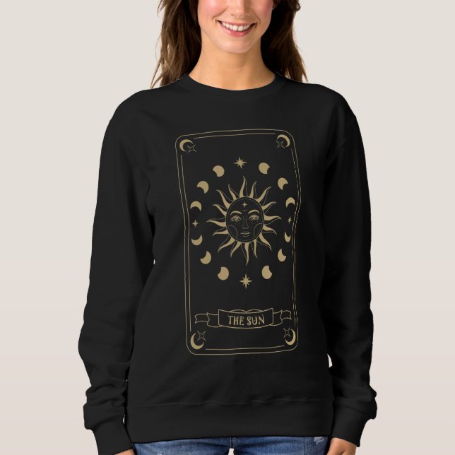 The Sun - Tarot Card Boho & Minimalism Dark Academ Sweatshirt (Front)
