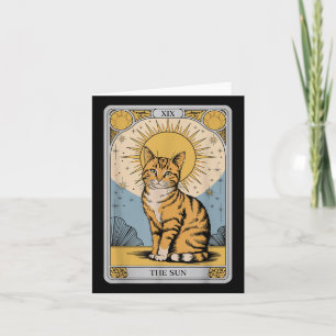 The Sun Tarot Cat – Mystical Orange Tabby With Pos Card