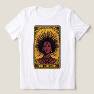 The Sun Tarot XIX - Black Sun Goddess Celestial Ar Tri-Blend Shirt