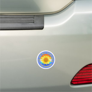 "The Sun Will Shine Again for Ukraine" Sunflower   Car Magnet