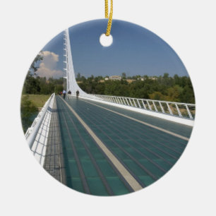 The Sundial Bridge at Turtle Bay Ceramic Tree Decoration