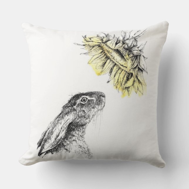 The Sunflower Hare Cushion (Front)