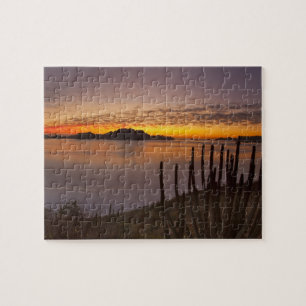 The sunrise over Isla Danzante in the Gulf of 2 Jigsaw Puzzle